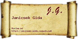 Janicsek Gida névjegykártya
